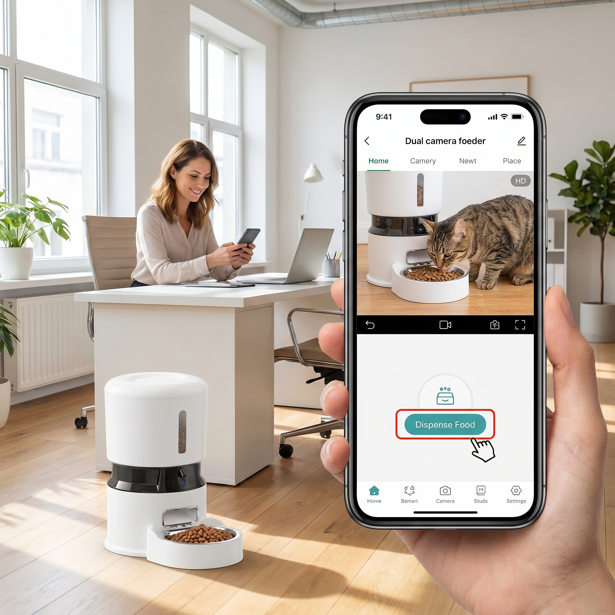 1080P Smart Pet Feeder with Camera
