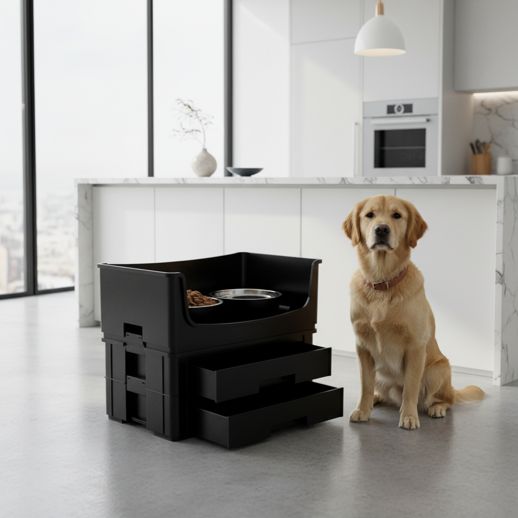 Mess-Free Raised Dog Feeding Station-Spill-Proof