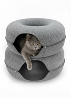 2 Pack Gray 20" Cat Donut Tunnel Bed - Cave Scratch Resistant