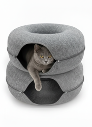 2 Pack Gray 20" Cat Donut Tunnel Bed - Cave Scratch Resistant